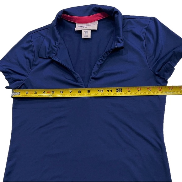 Tommy Bahama Golf Women’s M Navy Blue Quarter Zip Polo Shirt Stretch - Picture 5 of 7